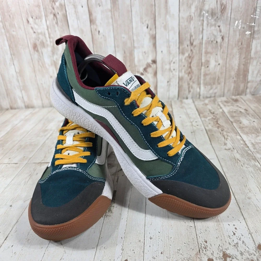 Vans UltraRange EXO Mens 10.5 Teal Green Burgundy Multi Color Low Top Sneakers